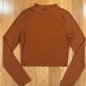 Elegant Rust Long Sleeve Women's Top